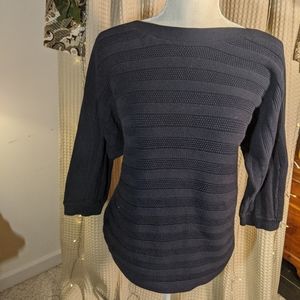 Navy Cable&Gauge boat neck sweater